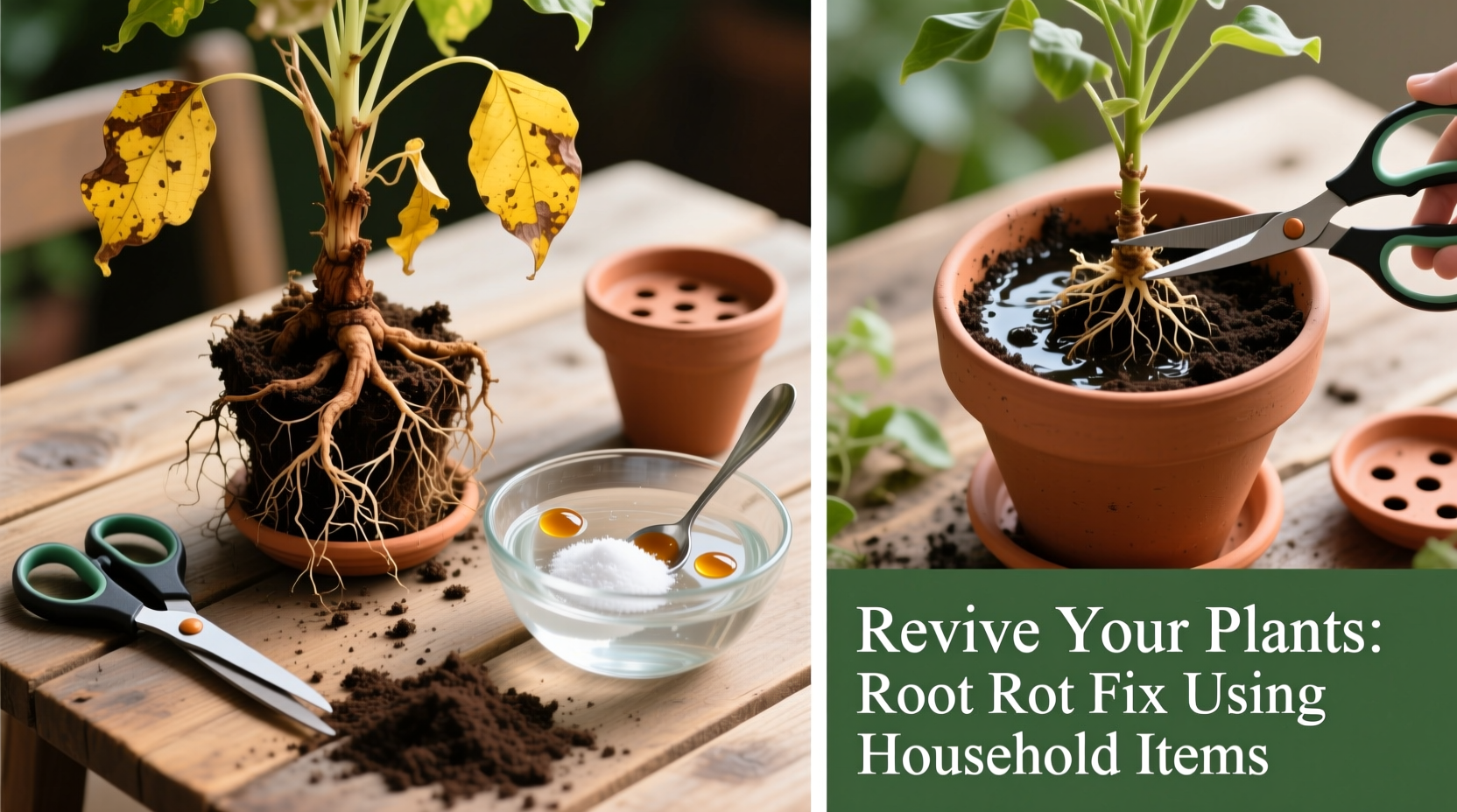 how to revive dying houseplants with root rot using simple household items