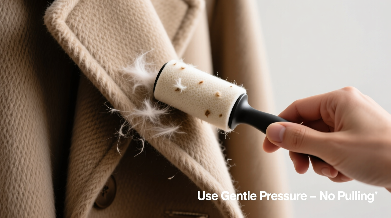 how to use a lint roller effectively on wool coats and delicate fabrics