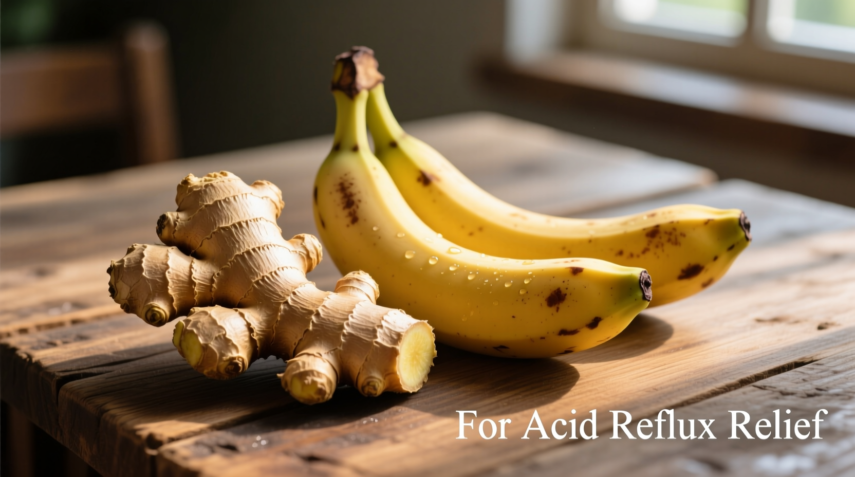 Fresh ginger root and bananas for acid reflux relief