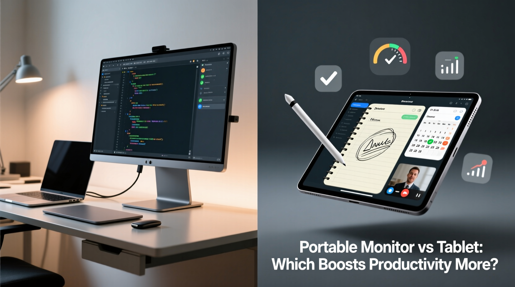 portable monitor vs tablet for mobile work which enhances productivity more