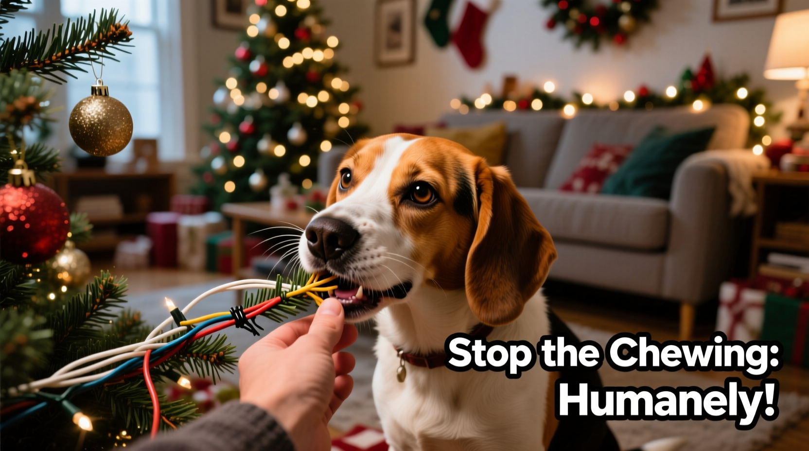 why does my pet chew christmas tree wires and how to stop it humanely