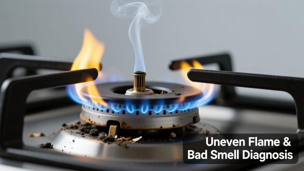 Stove Burner Uneven Flame & Bad Smell: Quick Diagnosis