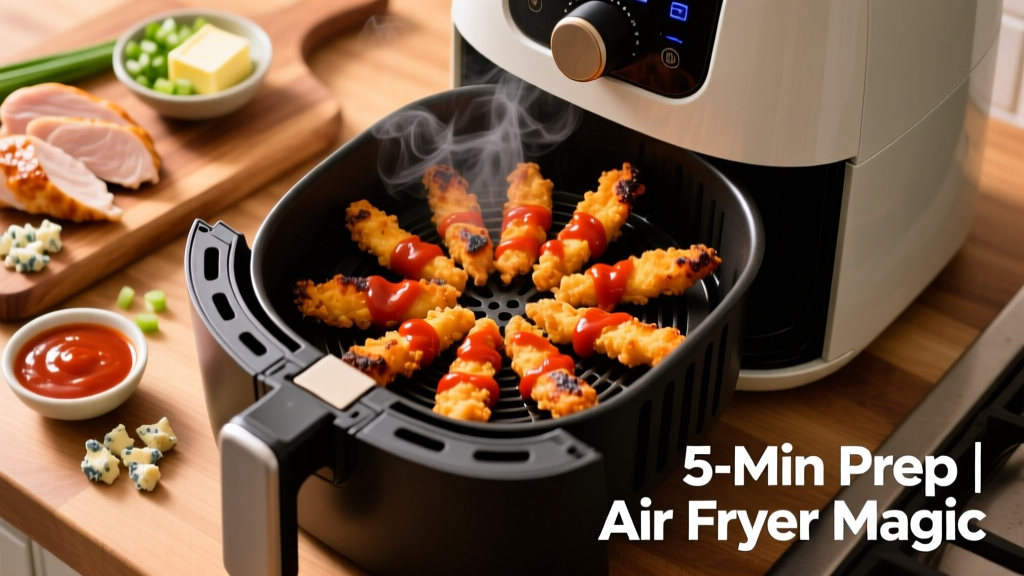 Crispy Buffalo Chicken Strips in Air Fryer (5-Min Prep)