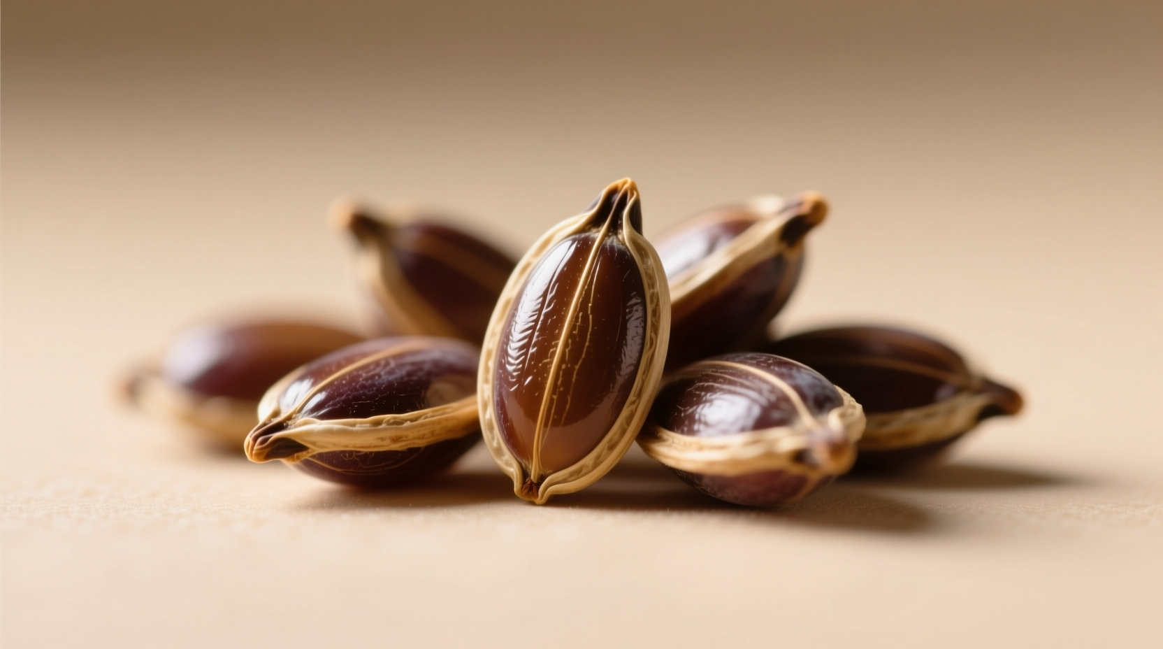 Close-up of grape seeds showing their small size and shape