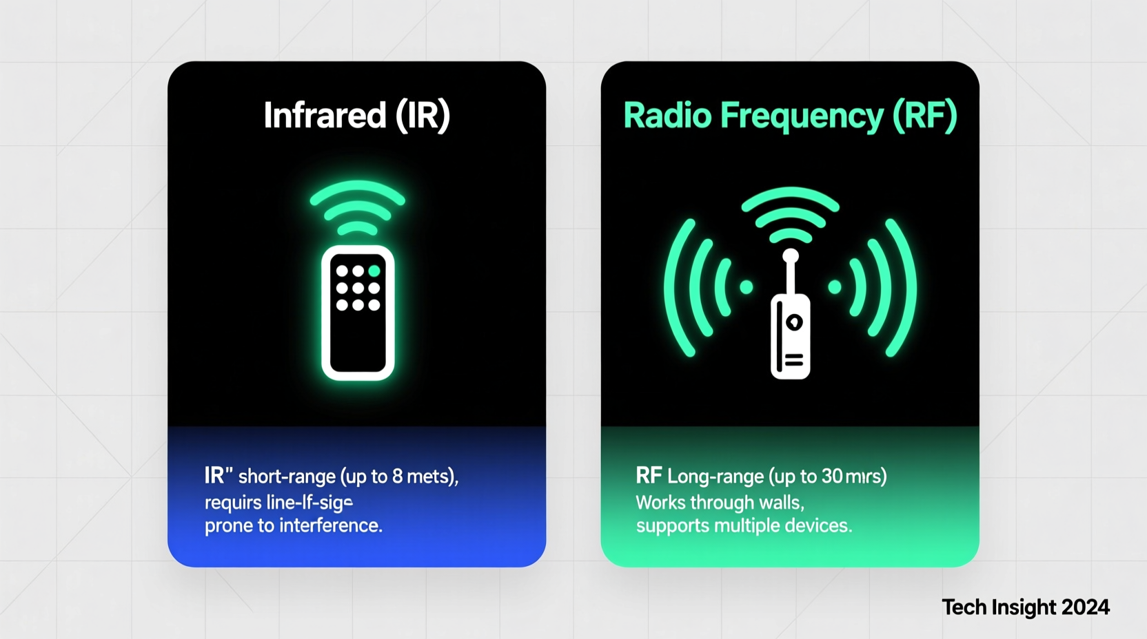 infrared vs radio frequency christmas light controllers which has better range