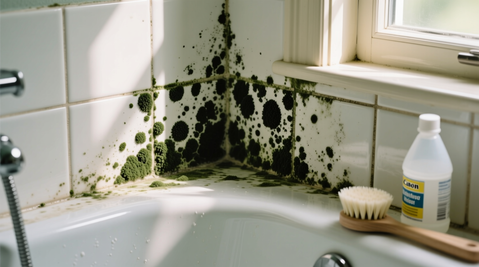 how to clean mold from tub tile and grout corners wit