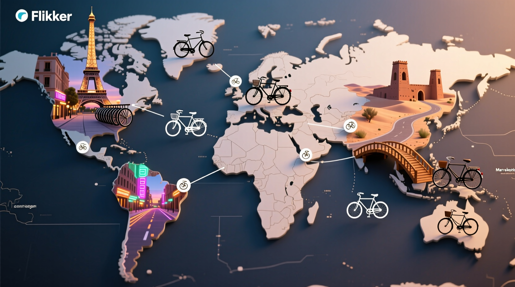 flickr bikes photo map locales across the globe
