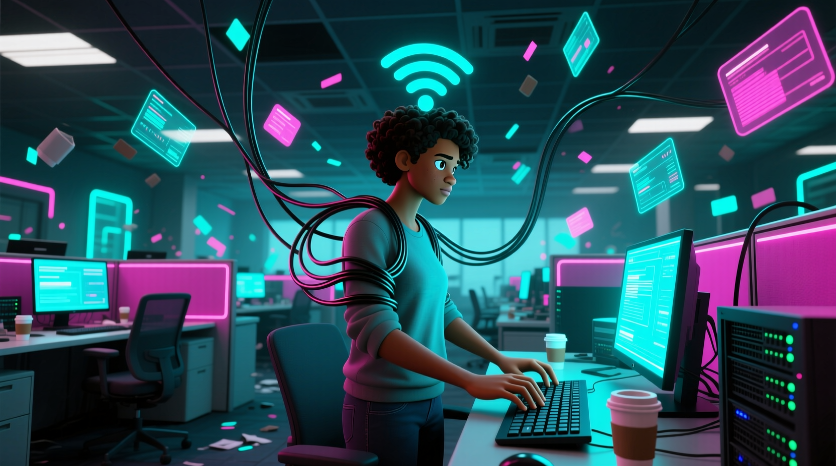 survive an open office plan by synching up