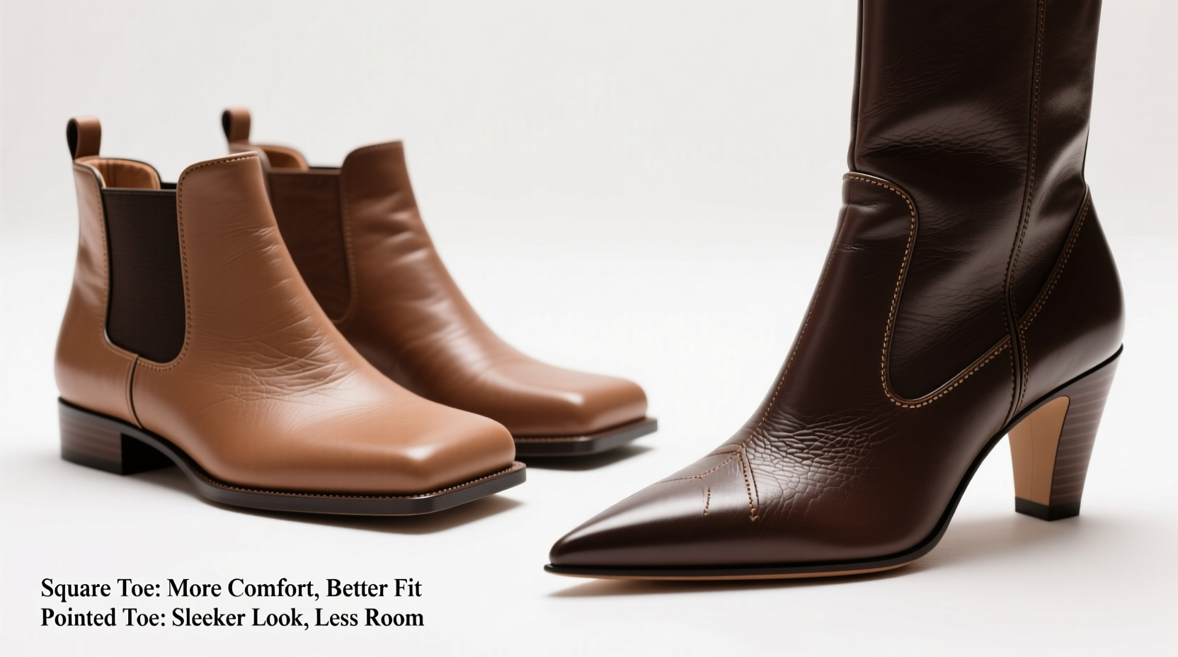how to choose between square toe and pointed toe boots for comfort