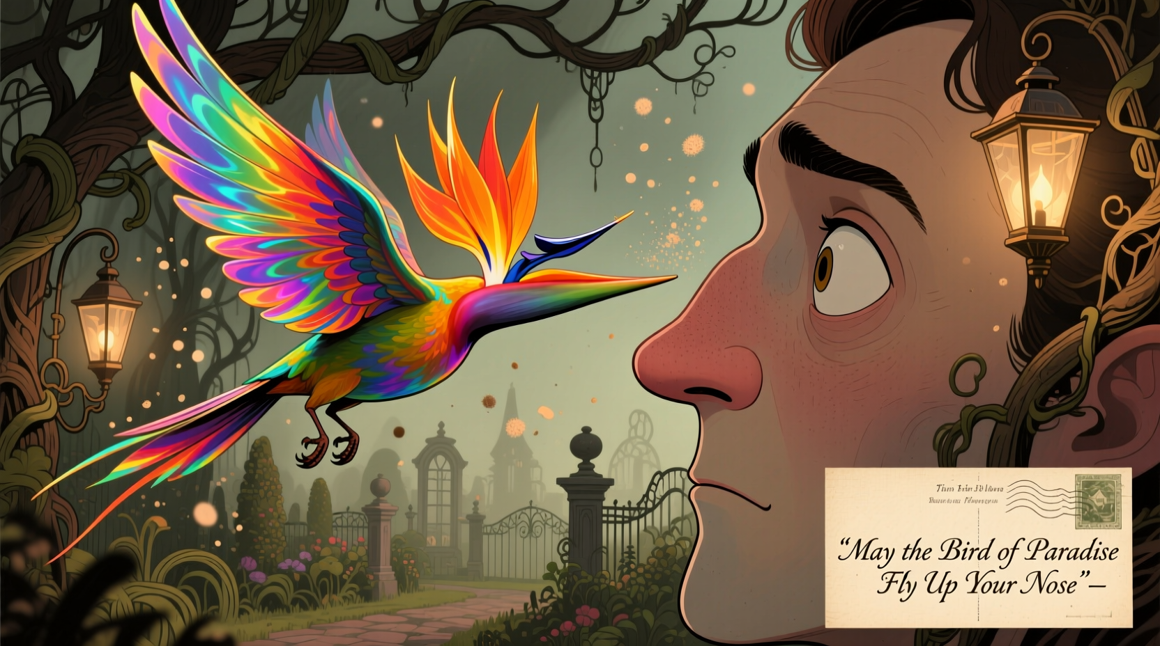 may the bird of paradise fly up your nose