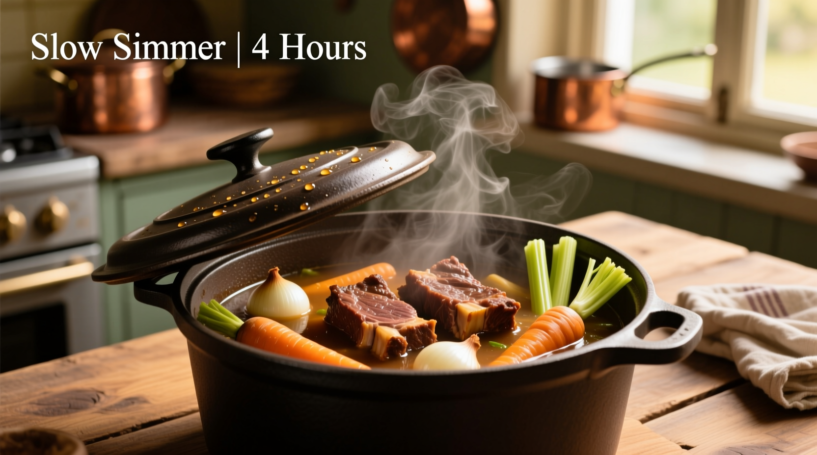 Pressure cooker with beef short ribs and vegetables