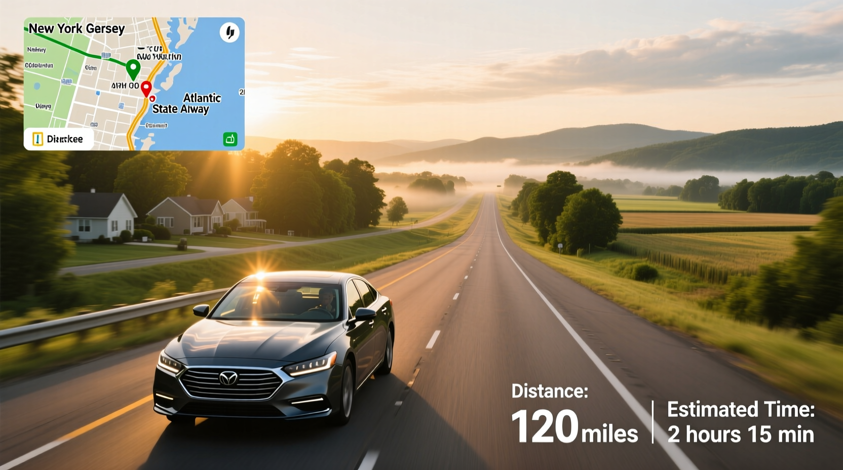 how far away is new jersey by car