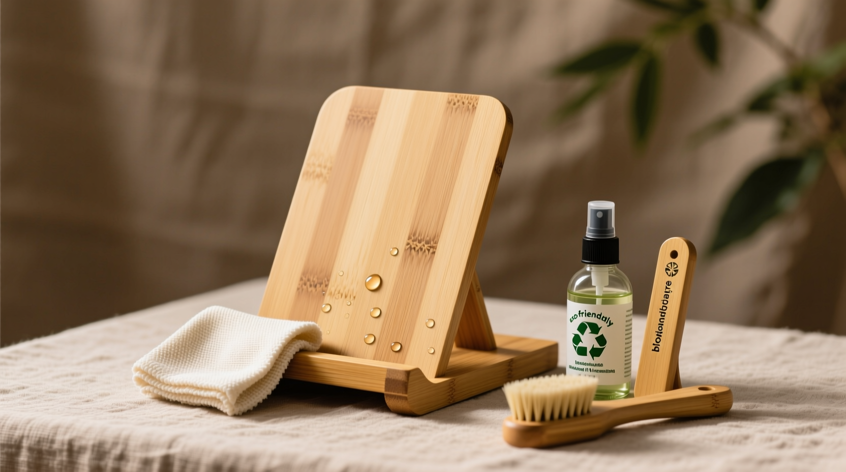eco friendly cleaning for bamboo headset stands