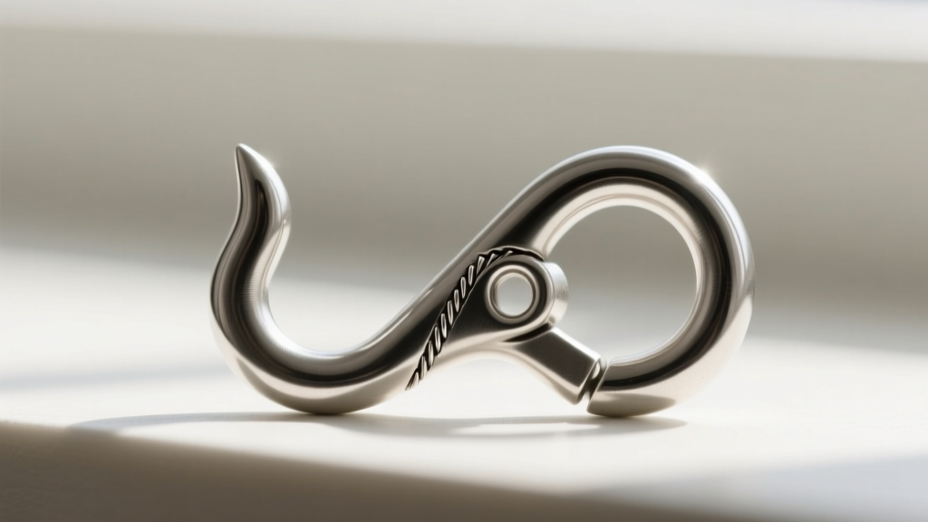 Macro shot of an 18-gauge sterling silver shepherd hook clasp loop, highlighting the soldered eyelet joint and tension curve.