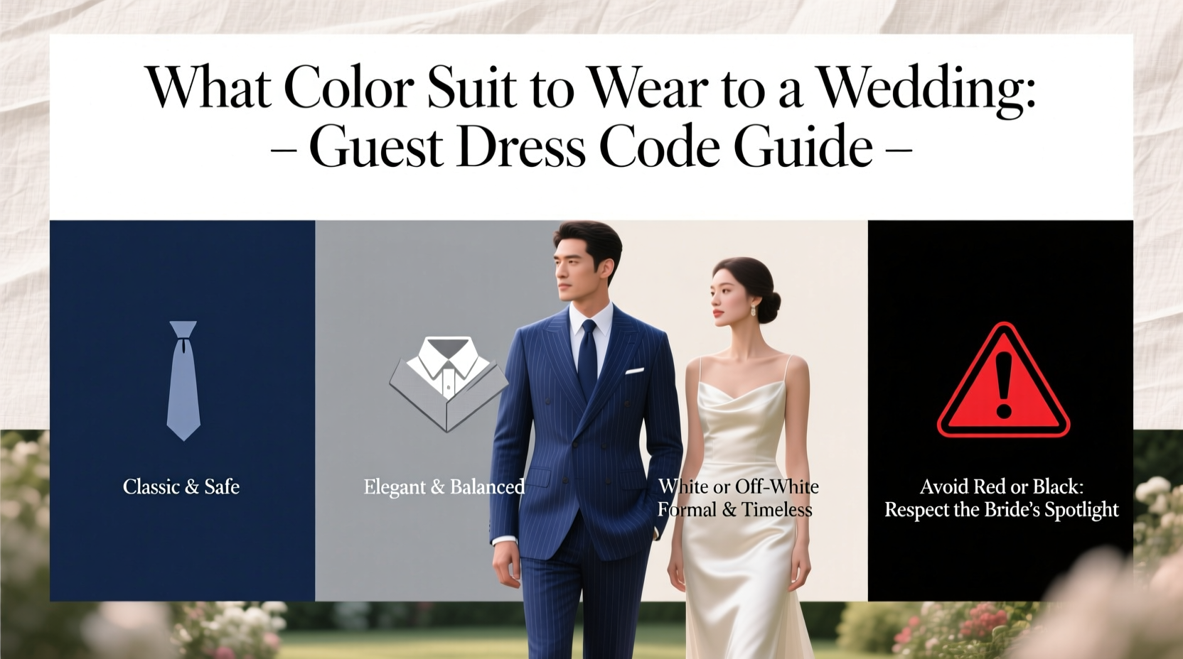 what colour of suit to wear to a wedding