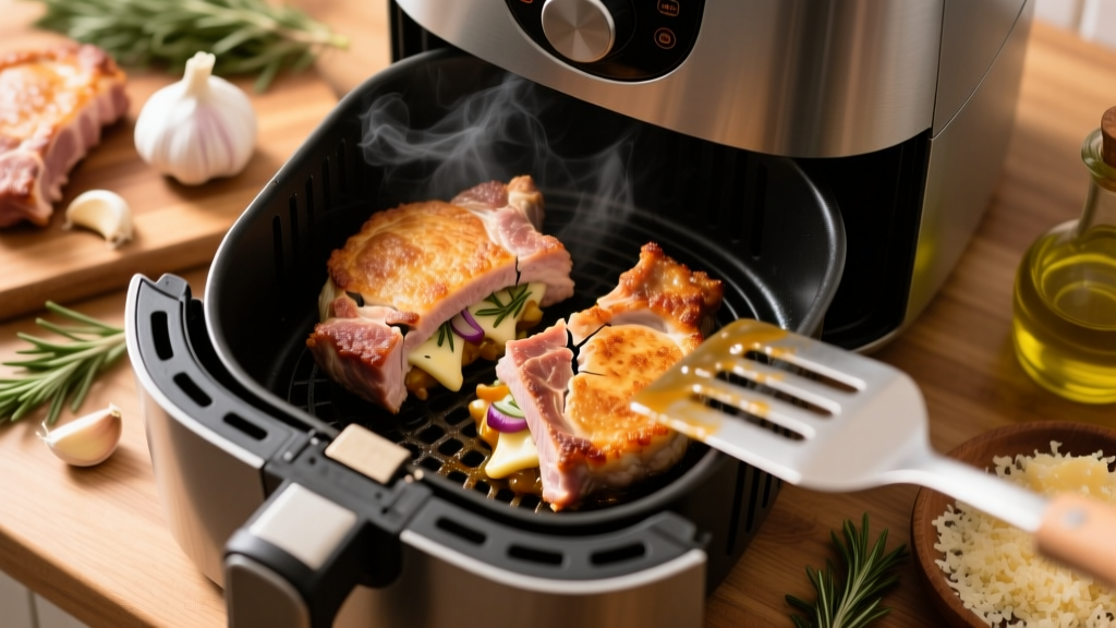 Crispy Boneless Stuffed Pork Chops in Air Fryer