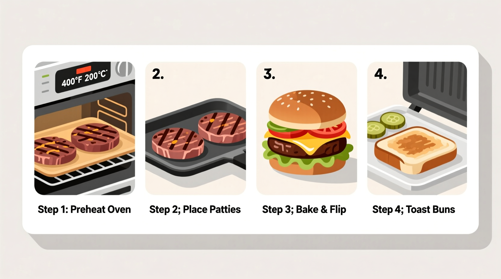 how to cook burgers in oven