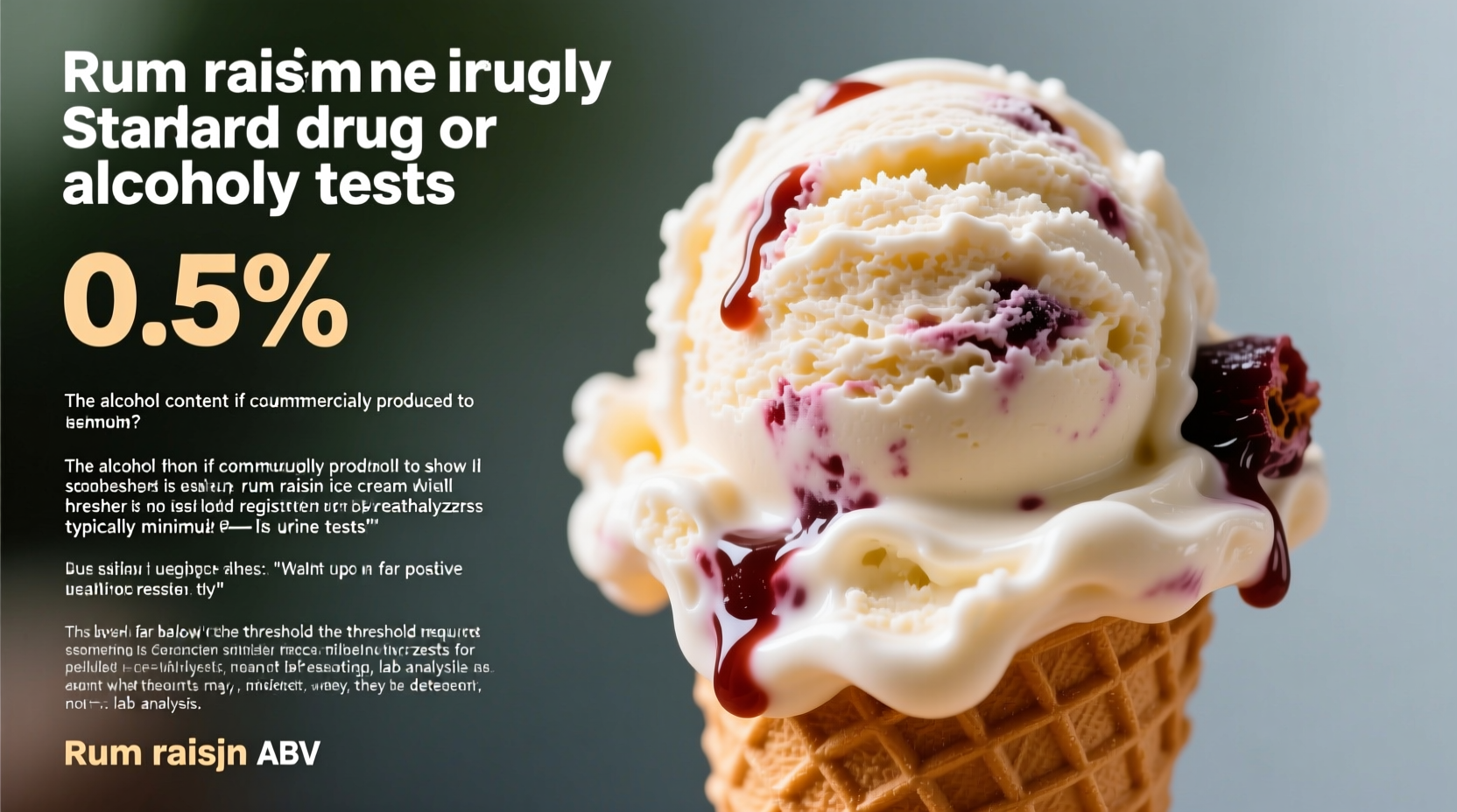 rum raisin ice cream alcohol content does it show up on tests
