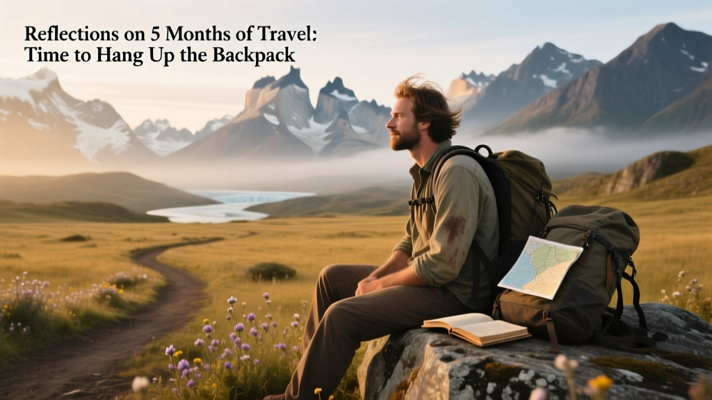 Nomadic Mattt looking at the beautiful scenery while hiking in Patagonia, Chile