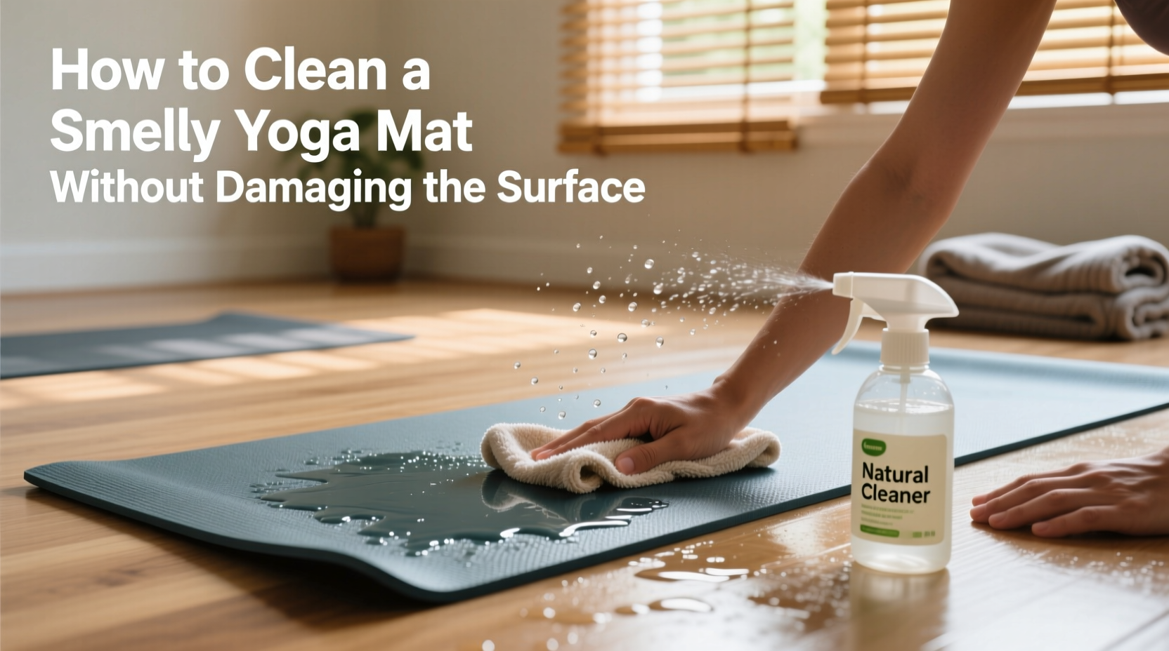 how to clean a smelly yoga mat without damaging the surface