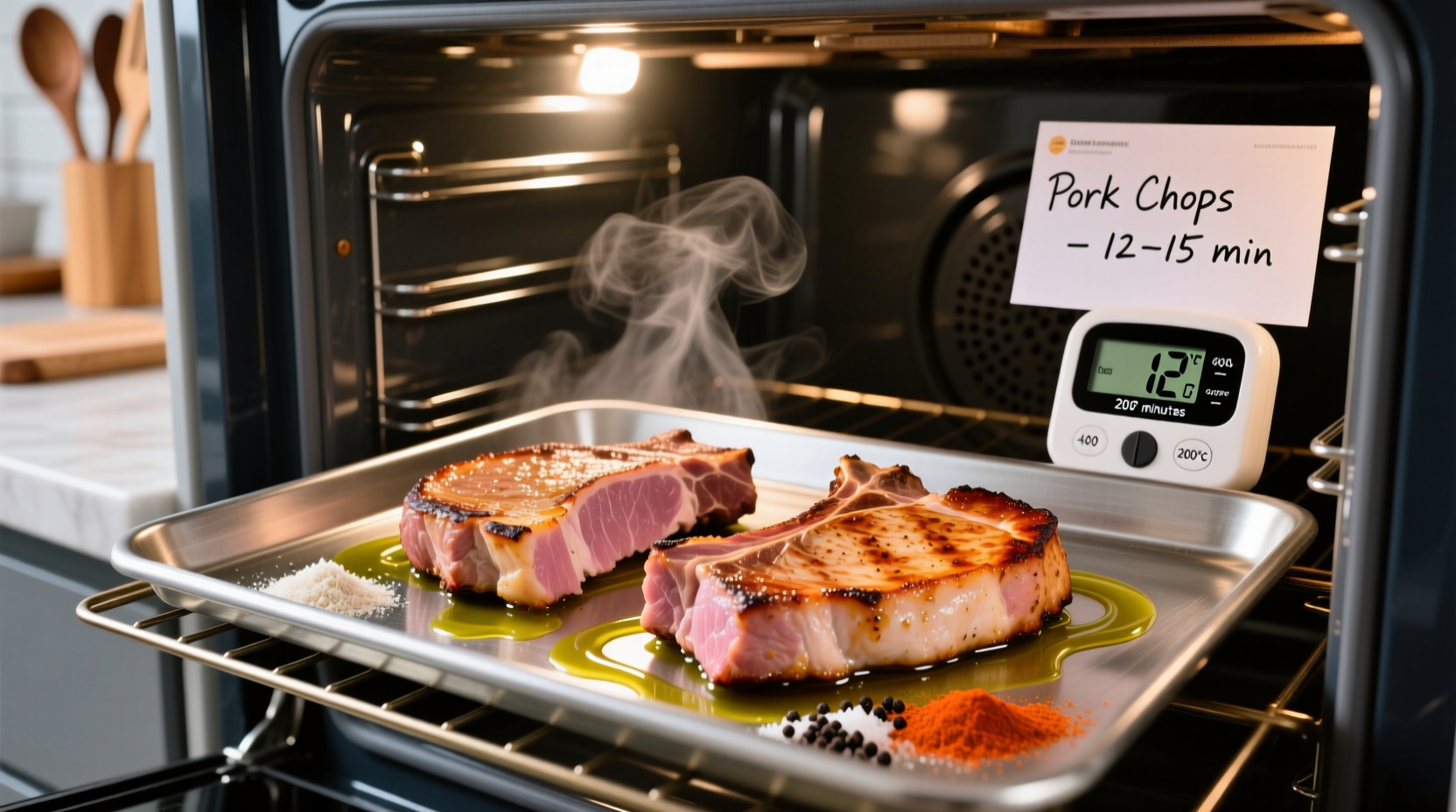 how long do you cook pork chops for in oven