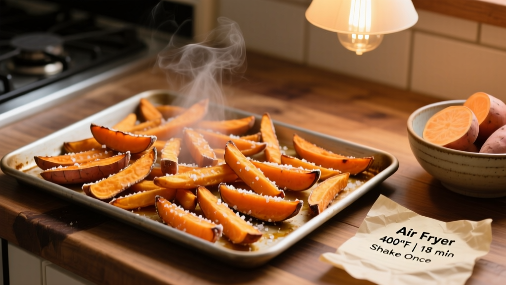 Perfect Frozen Sweet Potato Fries in Air Fryer Oven