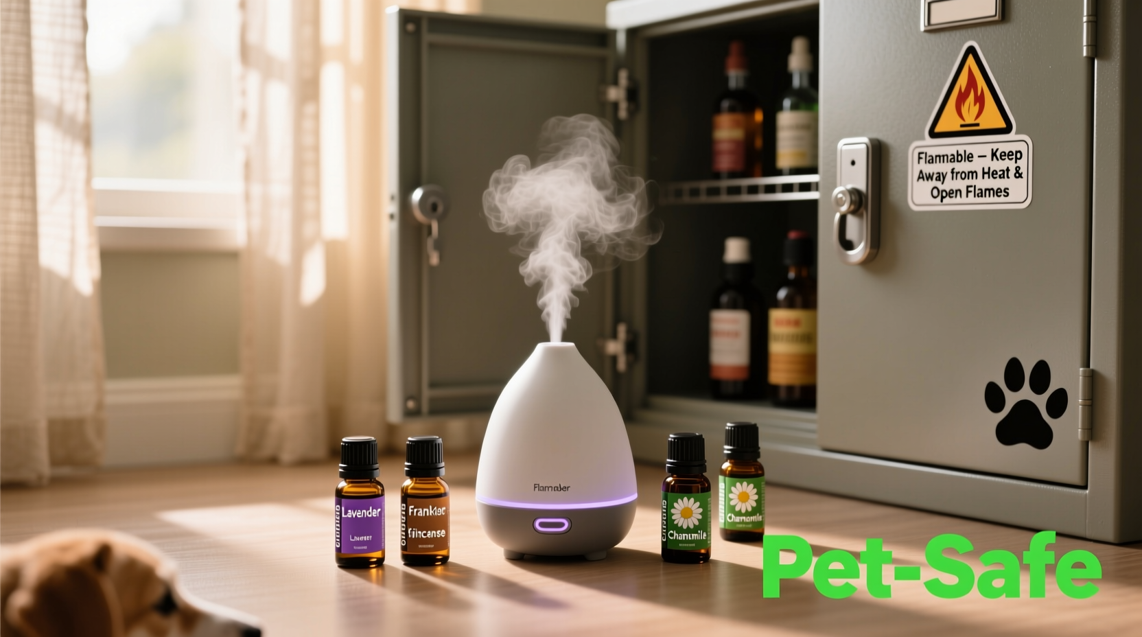 pet safe essential oils when diffusing near alcohol storage
