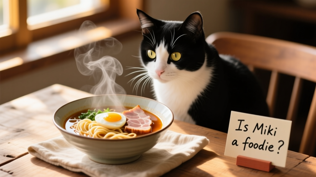 Cats and Food: Is Miki a Foodie?