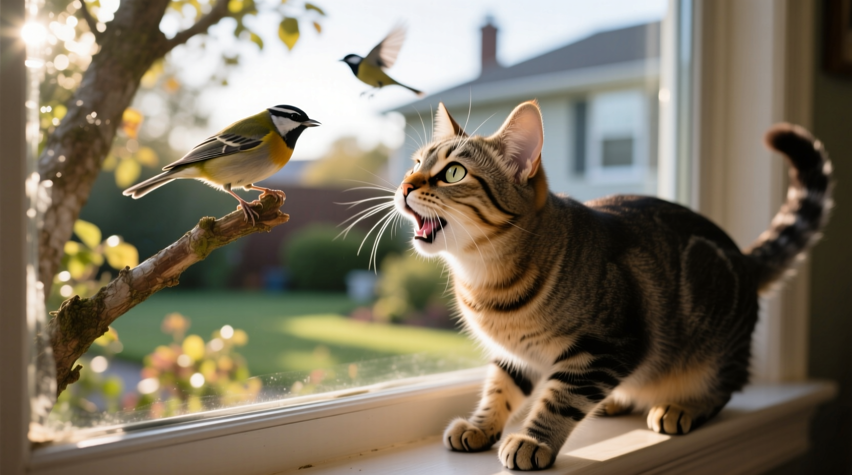 why is my cat making a chirping noise at birds
