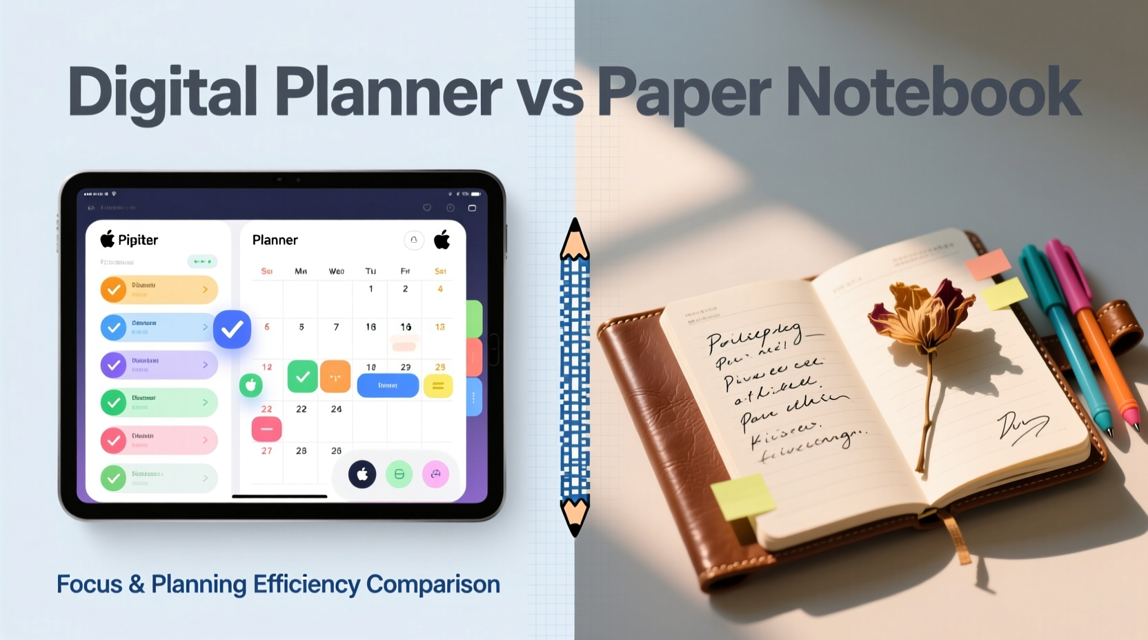 digital planner vs paper notebook which helps with focus and planning