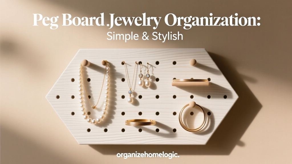 Peg Board Jewelry Organization: Simple & Stylish