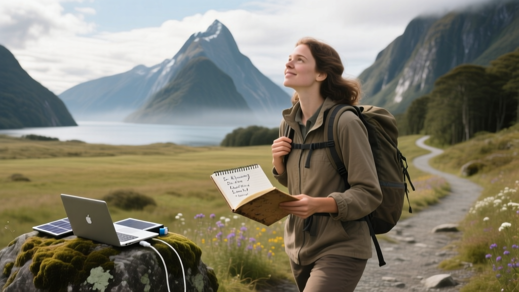 Solo traveler and english teacher Emily hiking in New Zealand