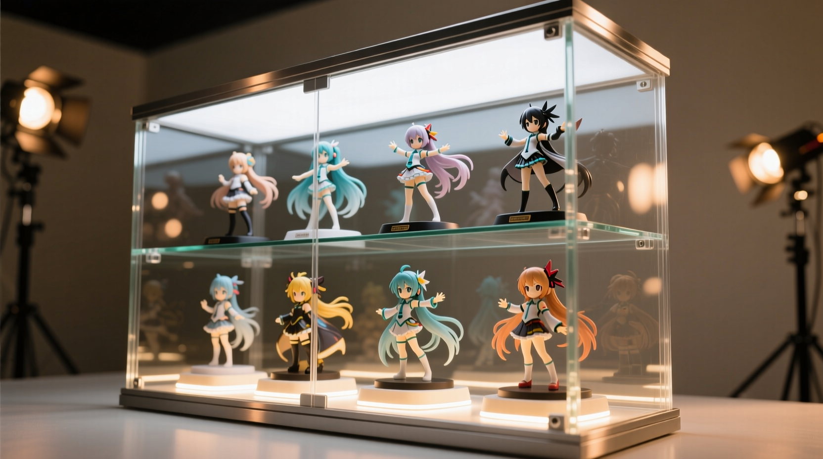 anime closet organization with lighting dust shields