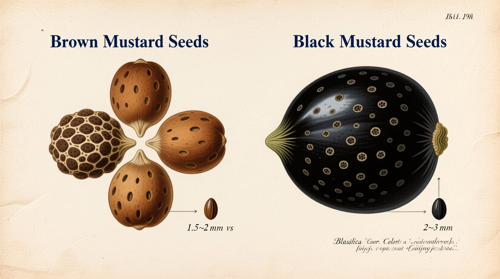 differences between brown and black mustard seeds