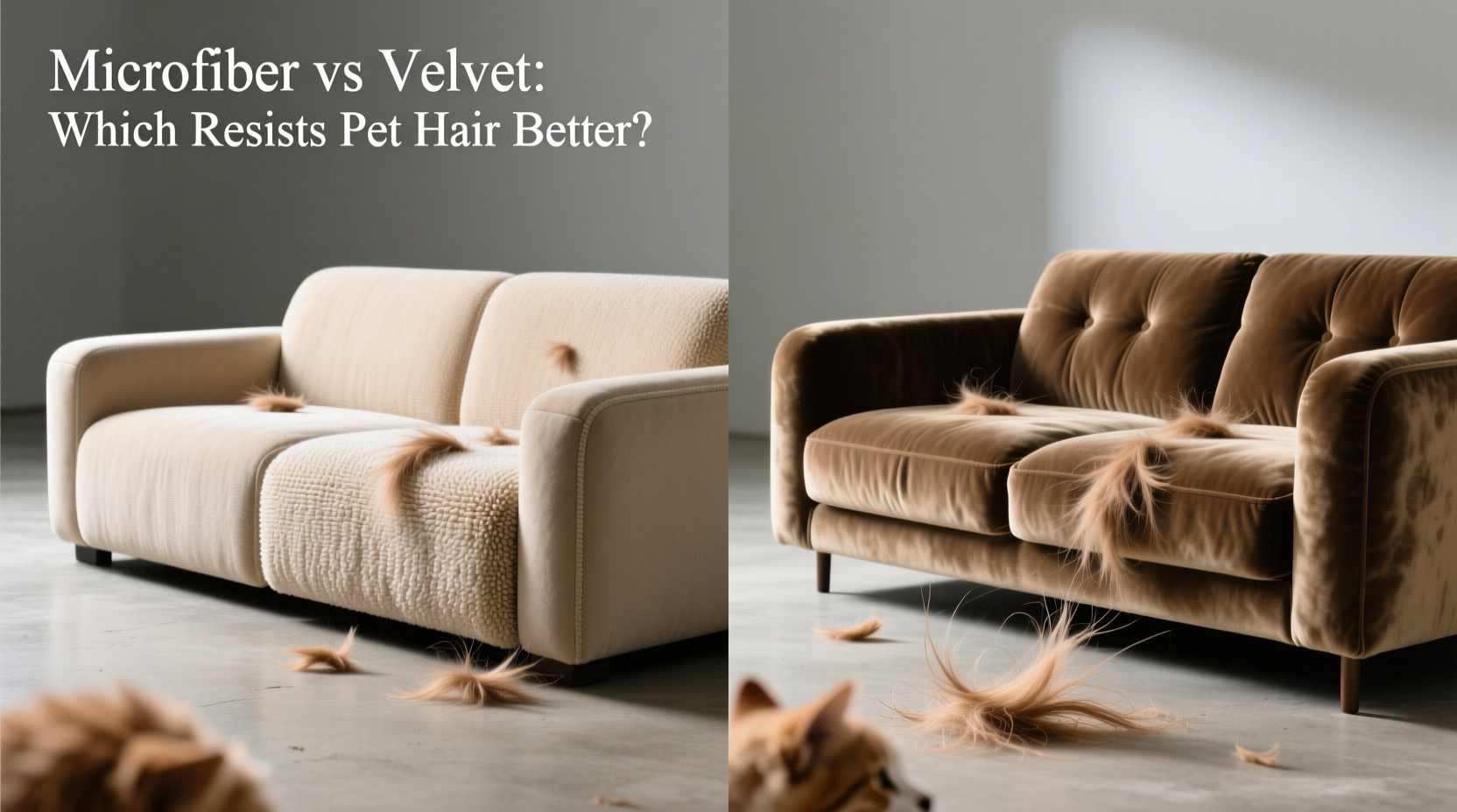 microfiber couch vs velvet sofa which resists pet hair better
