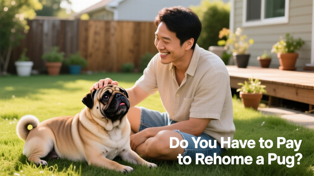 A friendly Pug sitting beside a smiling owner, both looking relaxed and connected
