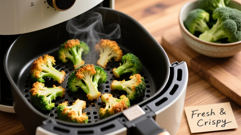 Crispy Air Fried Broccoli Florets (Easy & Perfect)