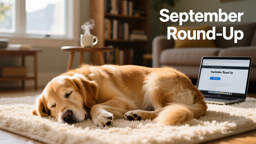 A golden retriever named Honey napping comfortably on a cozy rug