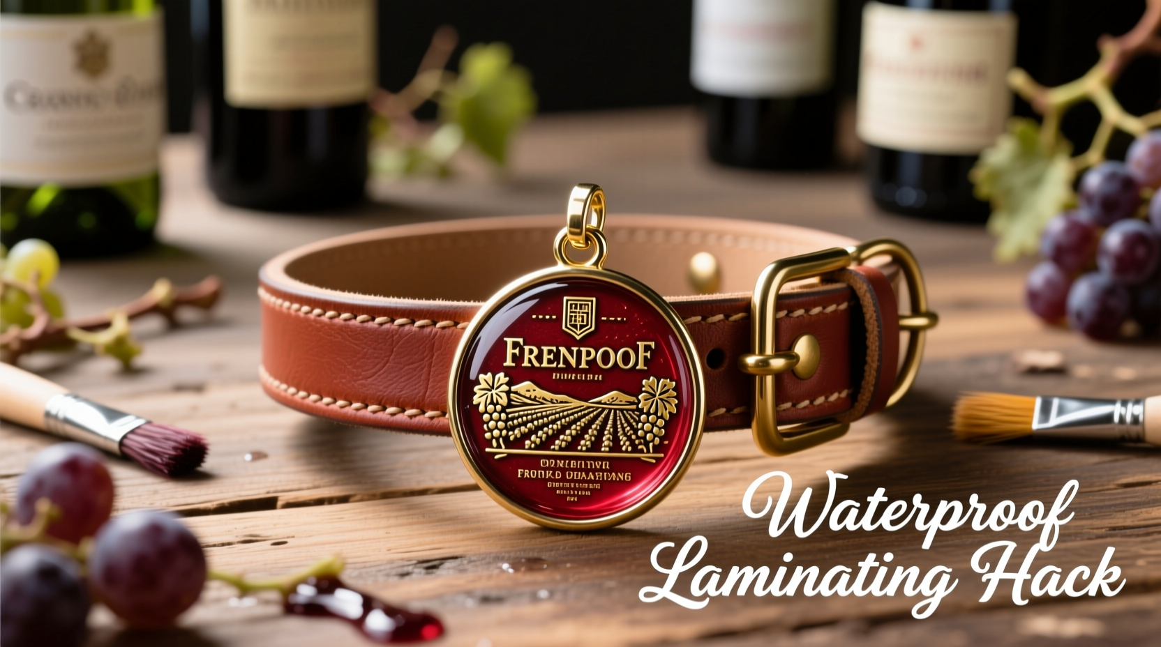 how to use wine label art for custom pet collar charms with waterproof laminating hacks