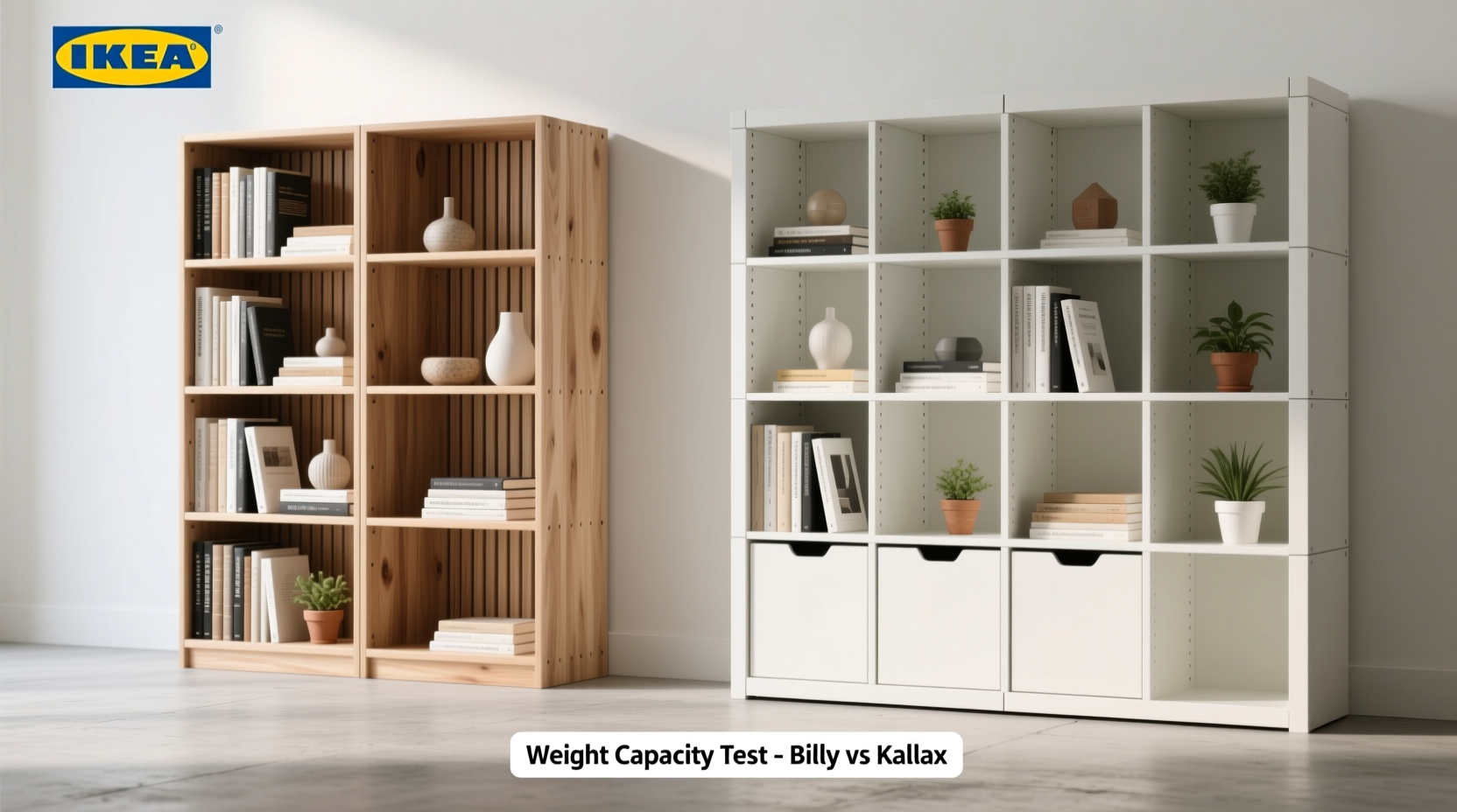 ikea billy bookcase vs kallax which shelving unit holds more weight