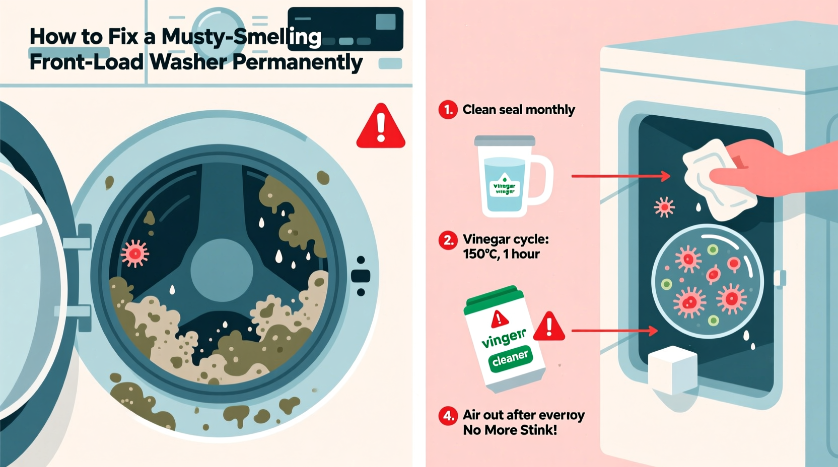 why does my front load washer smell musty and how to fix it permanently