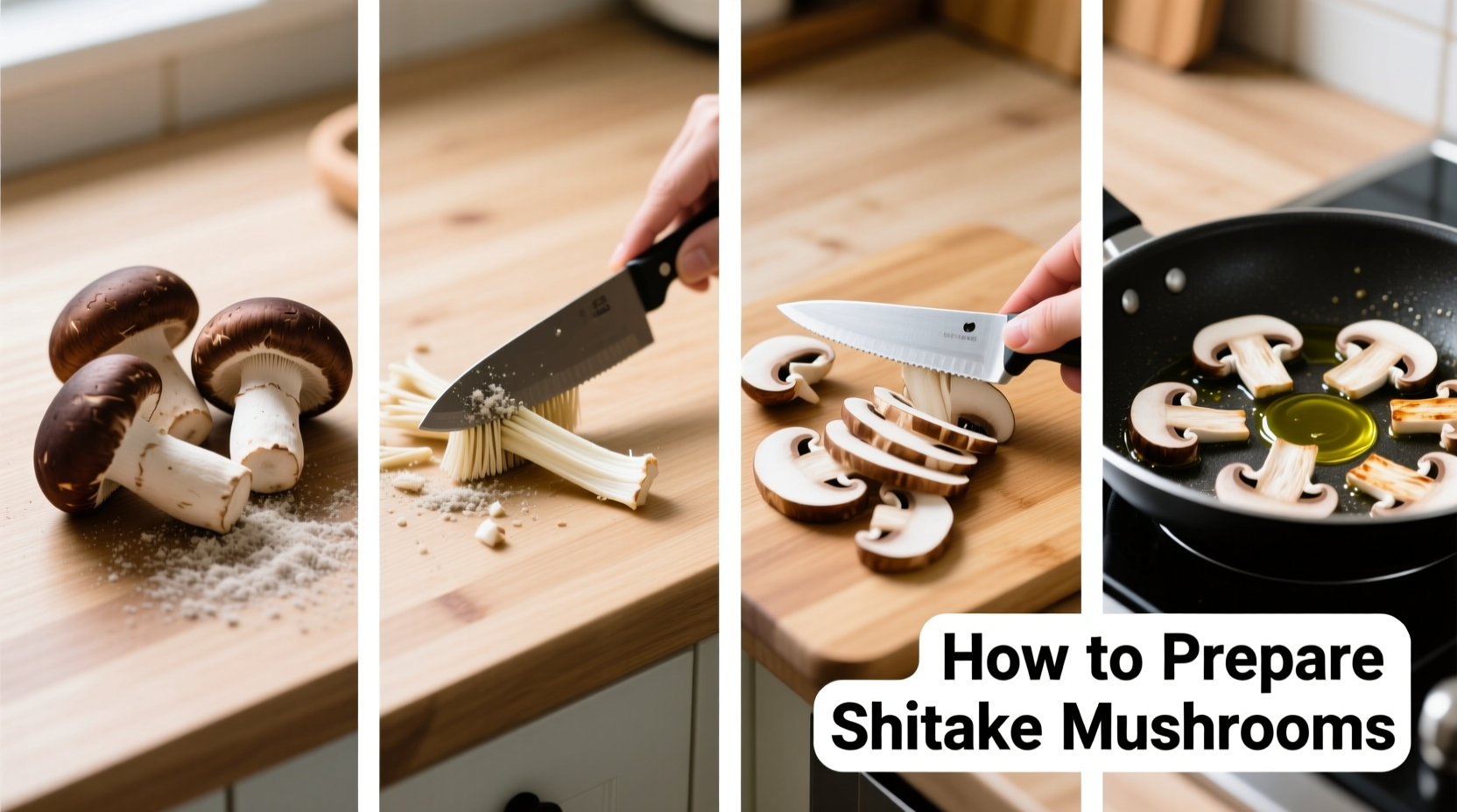 how to prepare shiitake mushrooms for cooking
