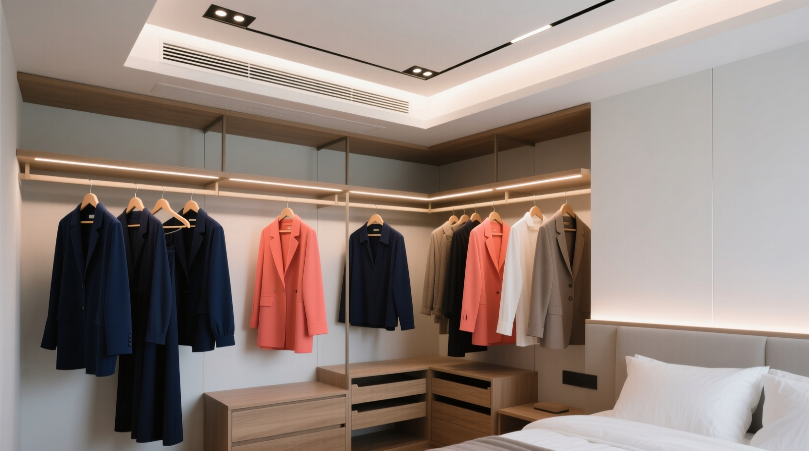 closet organization tips lighting that matches clothes