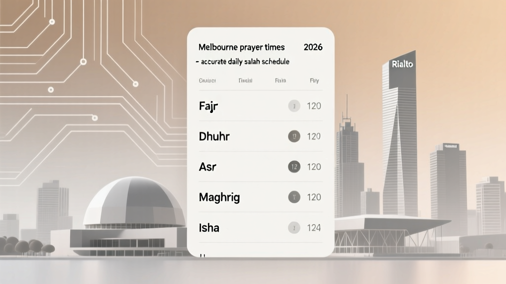 Melbourne Prayer Times 2026 - Accurate Daily Salah Schedule