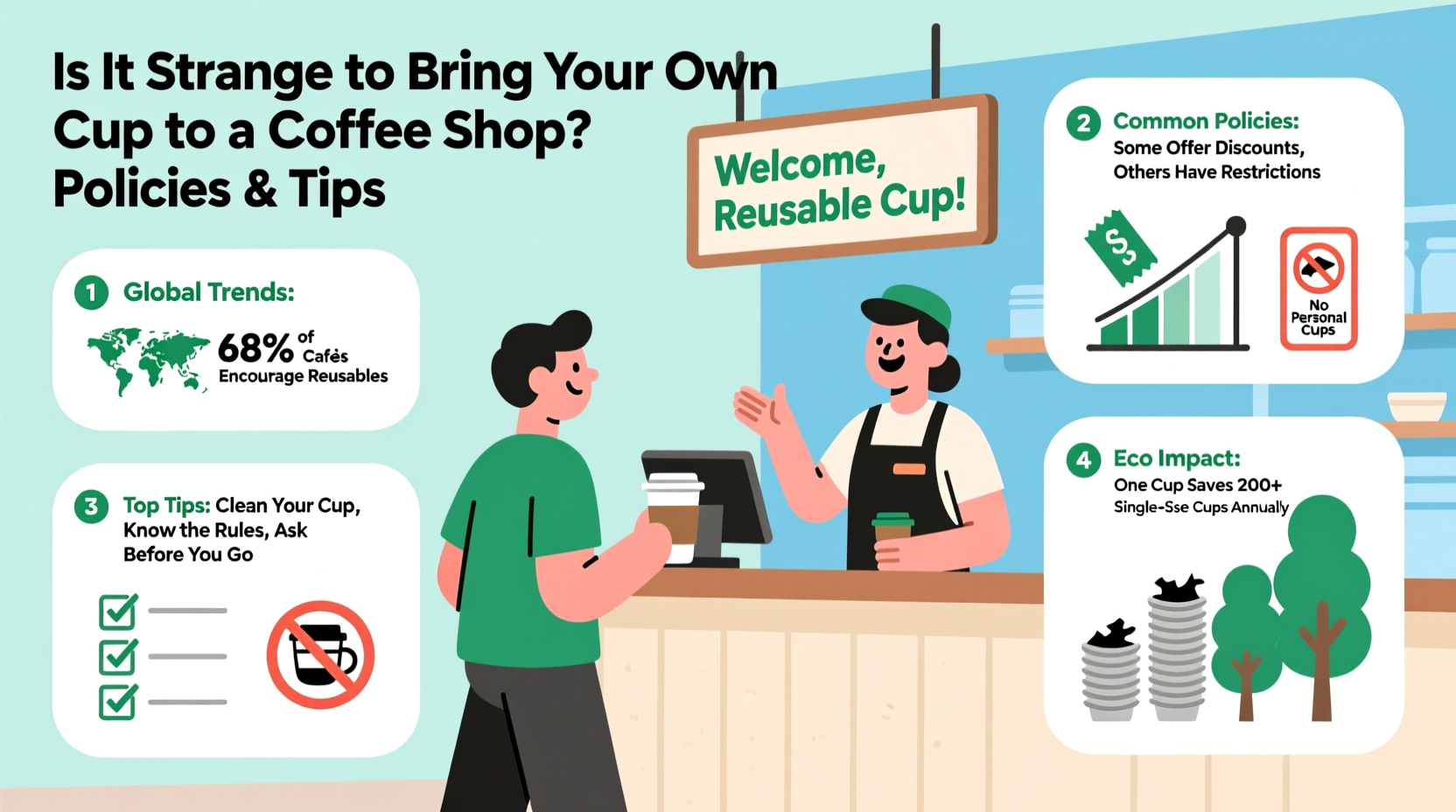 is it strange to bring your own cup to a coffee shop policies and tips