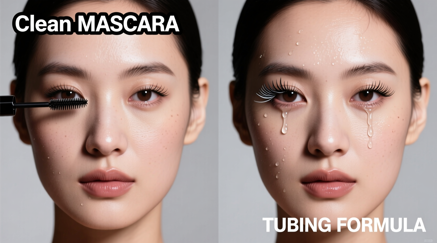 clean mascara vs tubing formula which lasts through tears and sweat