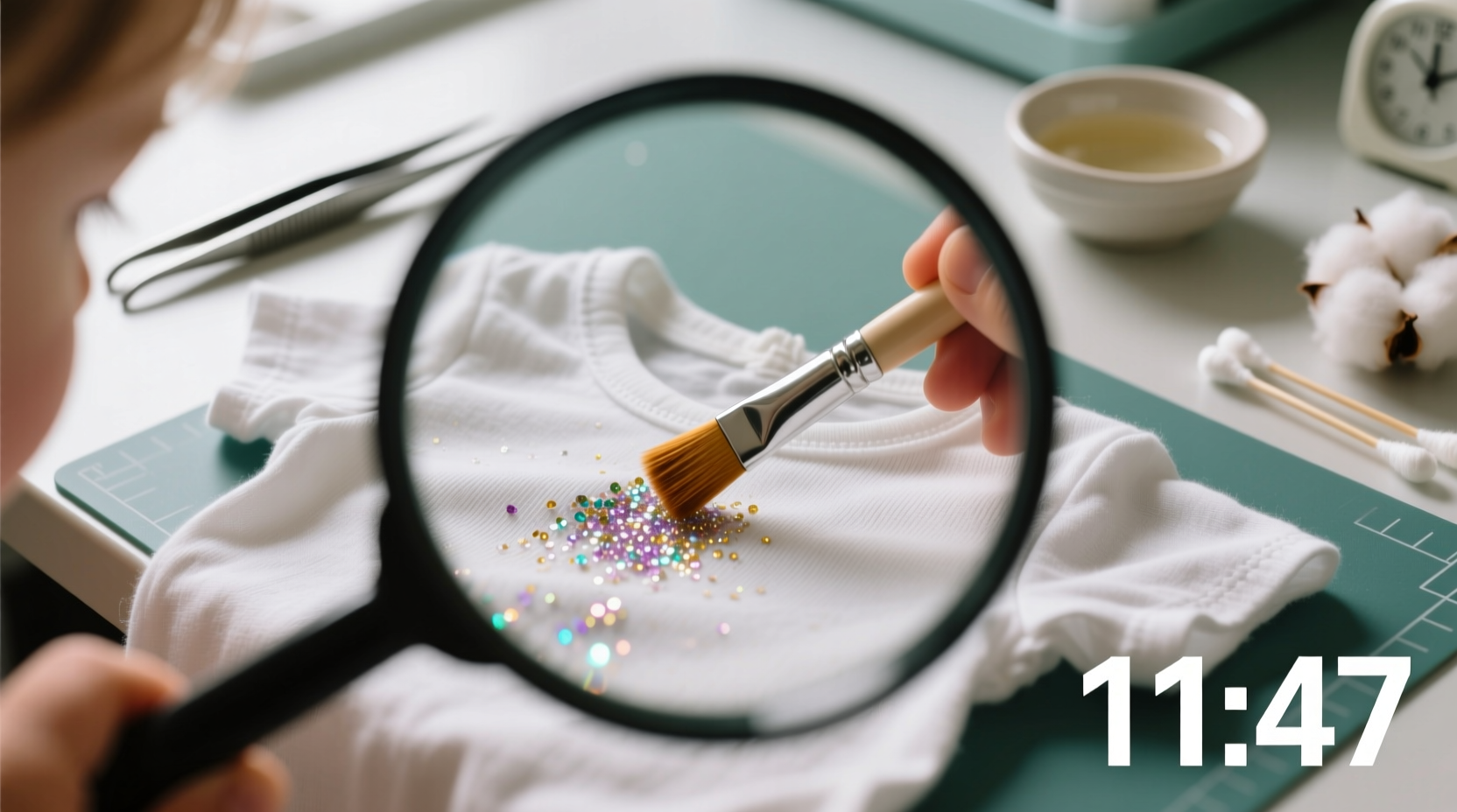 glitter glue removal for craft smocks