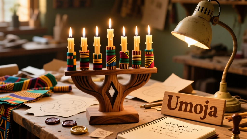 DIY Kinara Display for Kwanzaa Celebrations