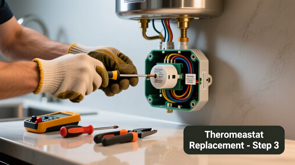 Fixing a Failed Water Heater Thermostat in the Kitchen
