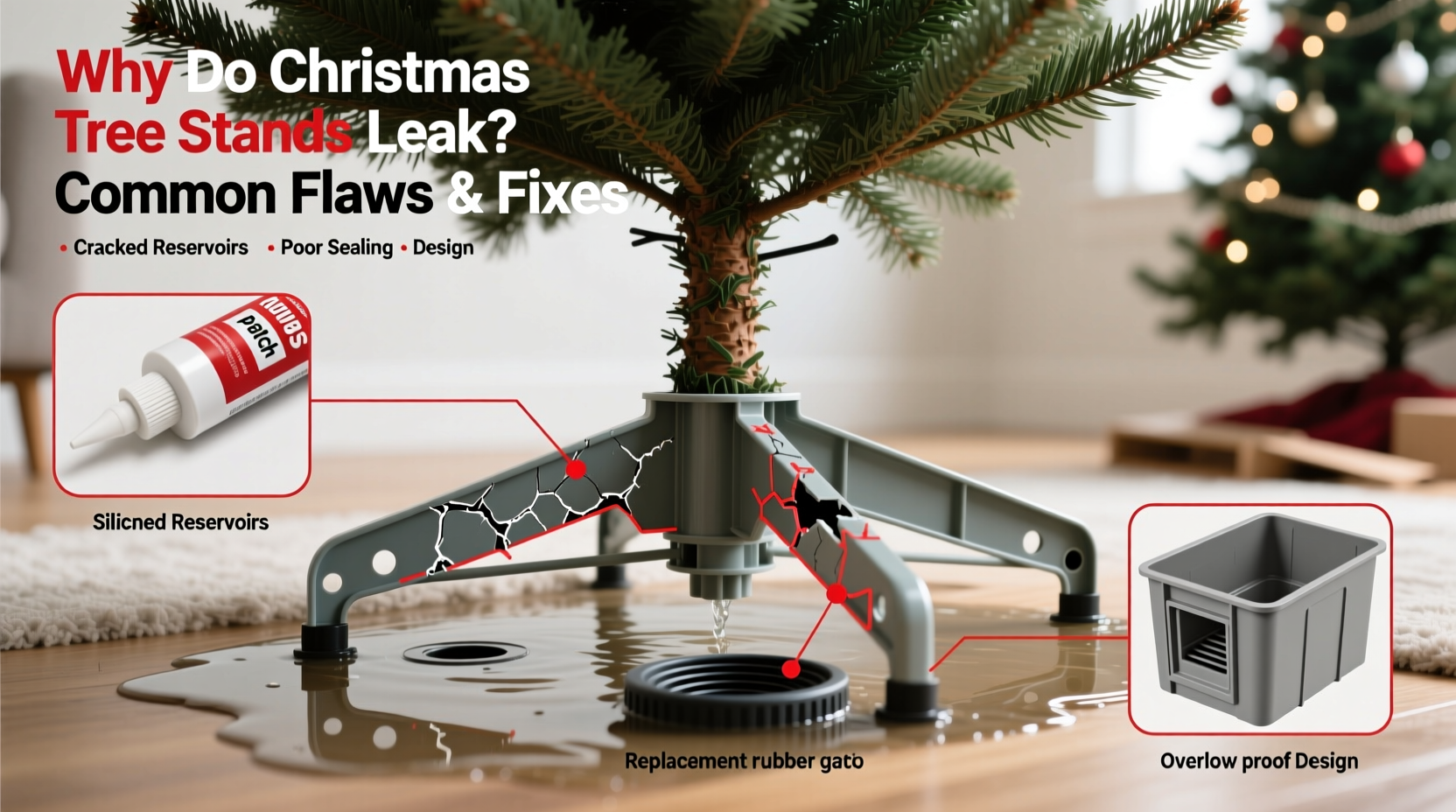 why do christmas tree stands leak water common flaws and fixes